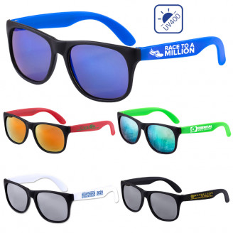 Tint Colored Mirror Tint Lens Sunglasses with Matte Frame Tint Colored Mirror Tint Lens Sunglasses with Matte Frame