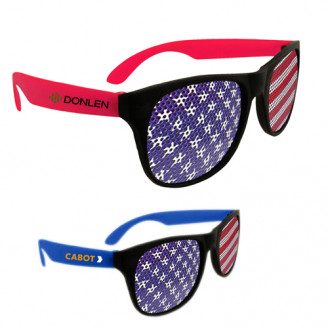 American Flag Neon Billboard Sunglasses