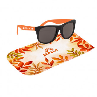 Rubberized Sunglasses with Rpet Microfiber Sunglass Pouch