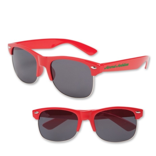 Customized Half-Frame Oahu Style Sunglasses - Red