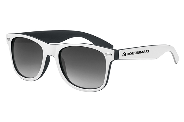 Customized Two -Tone Malibu Sunglasses with White Frame