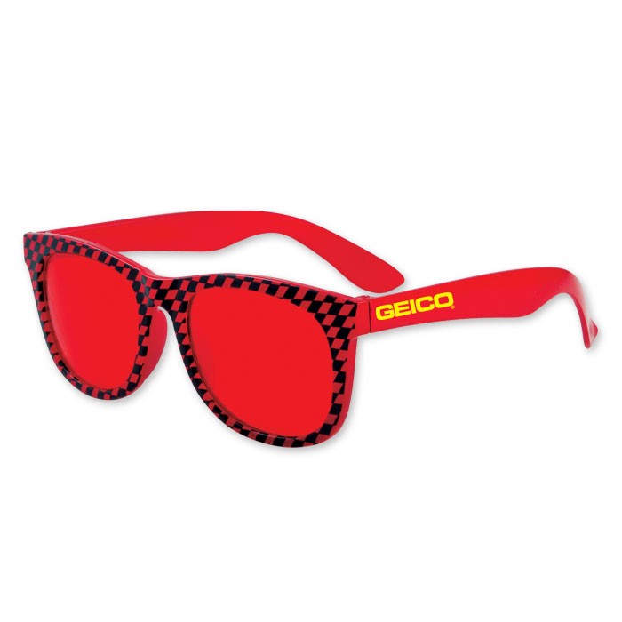 Customized Red Checkered Glasses