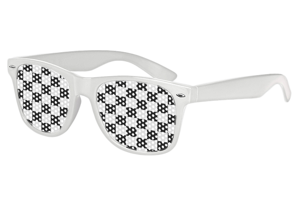 Checkerboard Hype White Customized Sunglasses