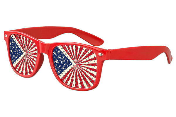 Custom Lens Oahu Sunglasses American Flag Red Frame - Printed Lens  Sunglasses