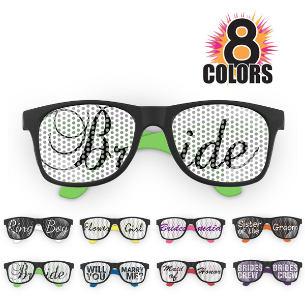 Wedding Printed Lens Rubberized Sunglasses 8 Colors